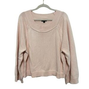 J. Crew Relaxed-Sleeve Boatneck Beach Sweater Womem Medum Pink Oversized Coastal